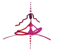 Illustration von meditierender Frau in pinken Farbtönen - verbunden mit Mutter Erde, Shushumna Kanal, göttliche Inspiration